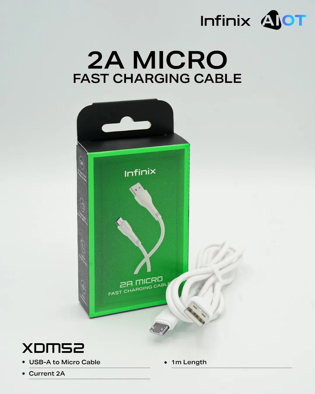 Infinix 2A Micro Fast Charging Cable – USB-A to Micro USB