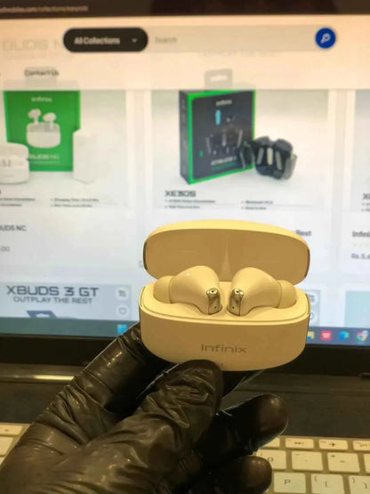 Infinix Earbud XE28 4 Mics With Active Noise Cancellation IPX4 Water Resistance With 1 Year Replacement Warranty + Free Delivery