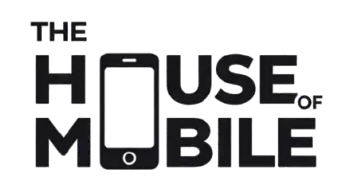 Black logo with bold text and a smartphone icon representing mobile accessories.